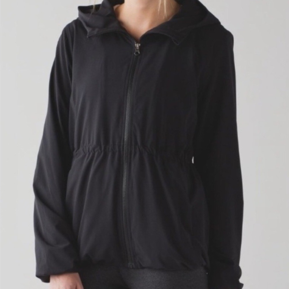 Lululemon Windbreaker Jacket with Hood, Black  | Size 4